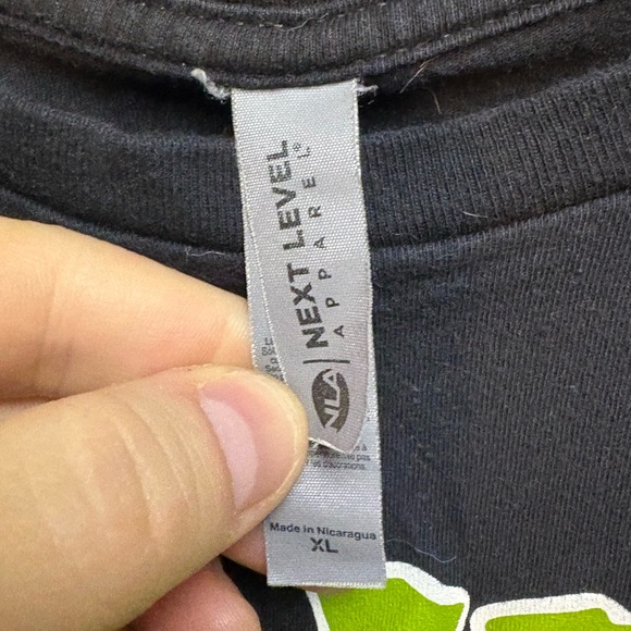 Next Level Apparel Blue October Black Tee with Green and Red Skeleton Design - Picture 4 of 4